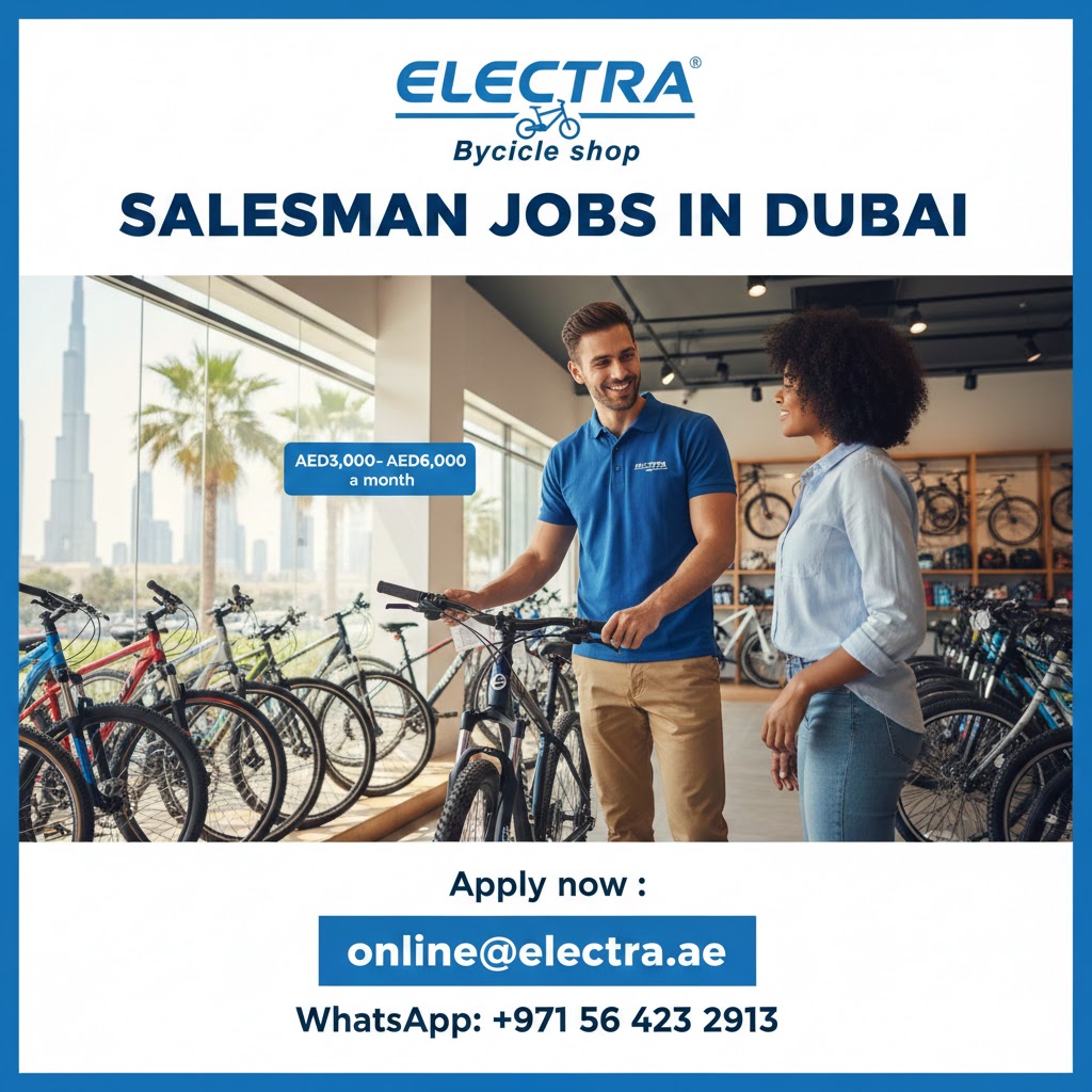 Salesman ELECTRA (Bycicle shop)jobs in dubai